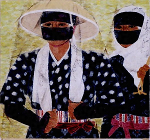 絵画　日本画　「はんこたんな」　真嶋元枝