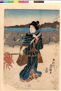 美人画（海辺三人女）