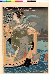 美人画（隅田川花火）