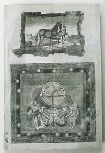 洋人曳馬・地球儀（銅版画見本帳十二図）