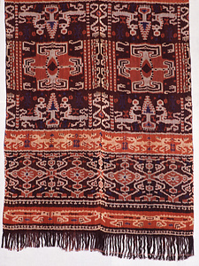 動物文経絣腰巻