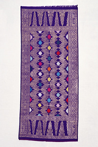 幾何に花文緯糸紋織肩掛