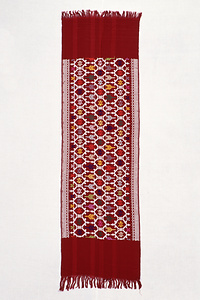 幾何学文緯糸紋織肩掛