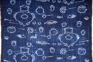 絣布　茶道具文
