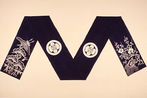 子負帯　鶴亀松竹梅文