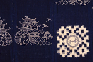 夜具地（部分）　城に陣太鼓文