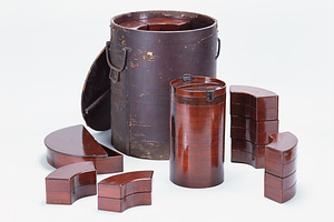 透漆扇形破子弁当