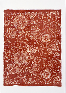 型染和紙　菊唐草文