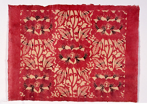 型染和紙　牡丹唐草文