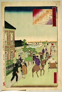 東京土産名勝図絵　永代橋日本銀行