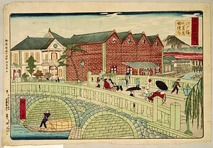 東京名所之内江戸橋三菱蔵郵便局