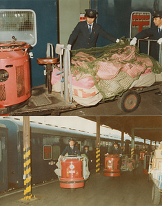 郵便物積下し作業(高松駅)　3-3