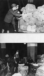 勤労奉仕者による郵便物運搬(東京中央郵便局)