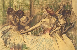 舞台の袖の踊り子