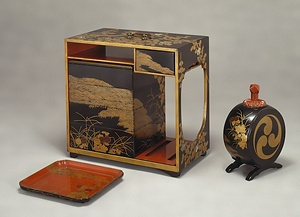 梅稲穂菊蒔絵提重