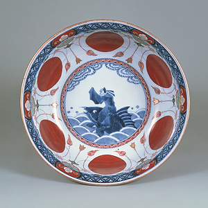 色絵 琴高仙人文 鉢