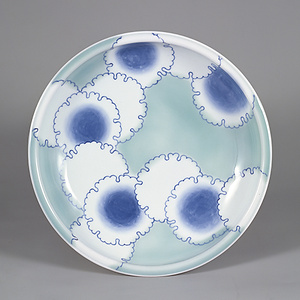 青磁染付 雪輪文 皿
