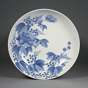 染付 芙蓉萩文 皿