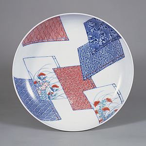 色絵 草紙文 皿