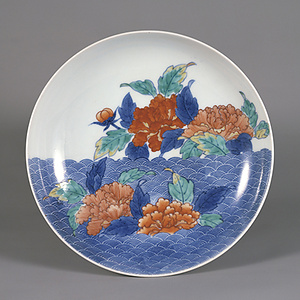 色絵 波牡丹文 皿