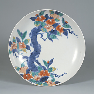 色絵 椿樹文 皿