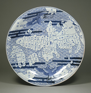 染付 日本地図文 皿