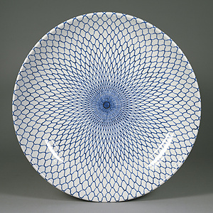 染付 網目文 皿