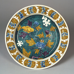 色絵 牡丹雪輪文 皿