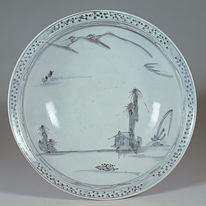 染付 山水文 鉢