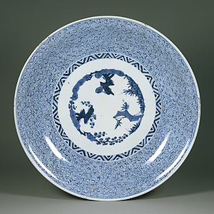 染付 唐草松竹梅文 皿