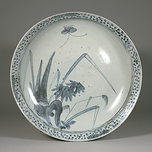 染付 竹蝶文 鉢