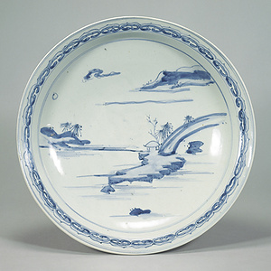 染付 山水文 鉢