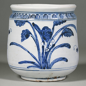 染付 花蝶文 水指