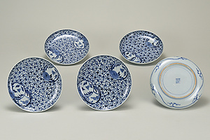 染付 唐草薊文 皿