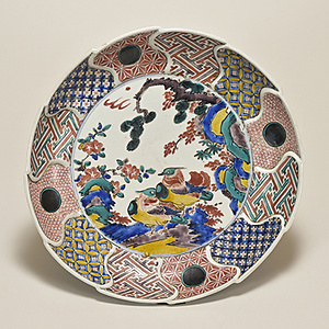 色絵 鴛鴦文 捻花皿