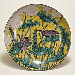 色絵 蓮鳥文 皿