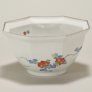 色絵 花鳥文 八角鉢