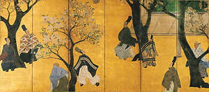 桜下蹴鞠図  