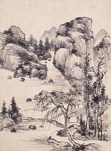 十弐月墨画山水帖(8月)