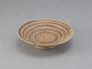織部渦巻文皿