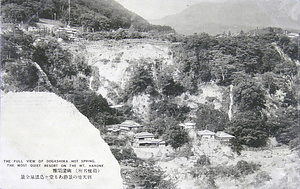 絵葉書「（箱根名所）幽邃閑雅 別天地の景趣ある堂ヶ島温泉全景」