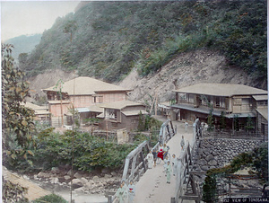 千歳橋と新玉の湯旅館（952. VIEW OF TONOSAWA）