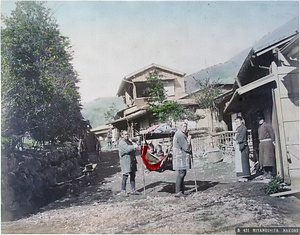 宮ノ下温泉の山駕籠と人力車（B431 MIYANISHITA. HAKONE）