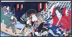 里見八犬伝　芳流閣と行徳の入江