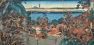 版画「北条九代記鴻之台合戦」