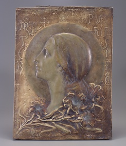 陶磁製浮彫額「リラ」