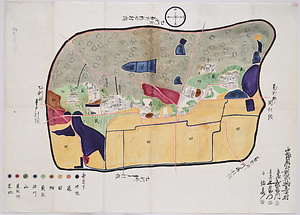 物集女村絵図　明治3年