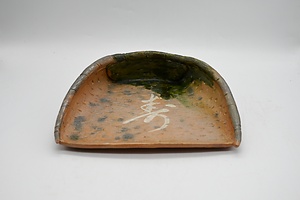 堺焼・寿字箕形菓子器