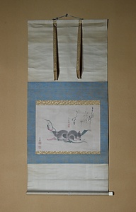 掛軸/鼠と唐辛子/円山応挙