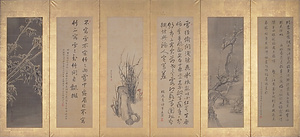 歳寒三友図屏風